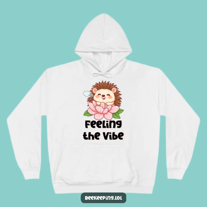 Funny Hedgehog Flower Hoodie: Cozy Prickly Apparel, Giggling Friend Humor, Warm Gift