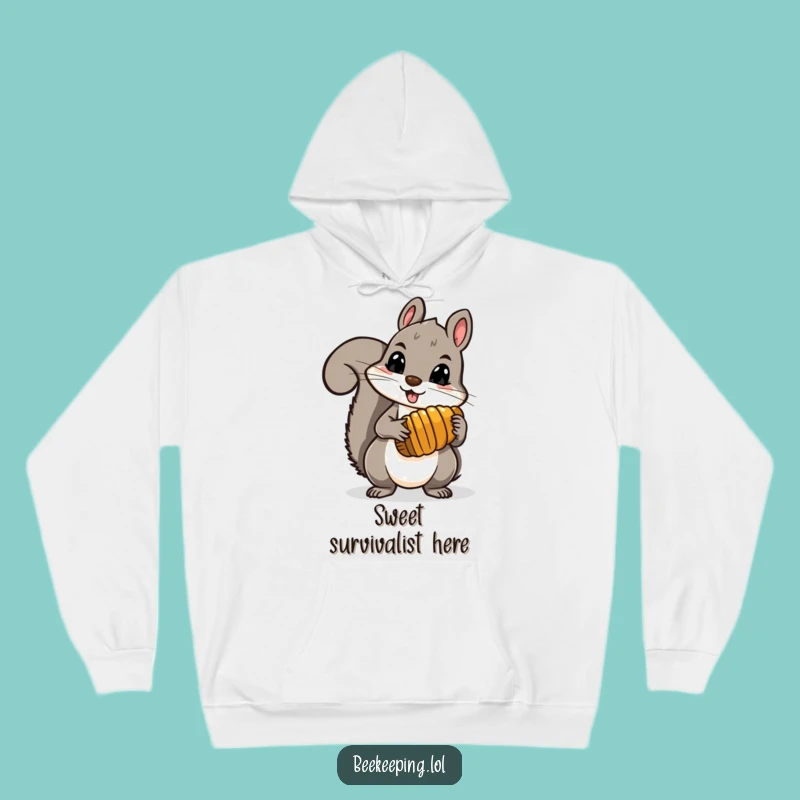 Funny Squirrel Honey Comb Hoodie - Cozy Brave Nut Gatherer, Perfect Funny Gift