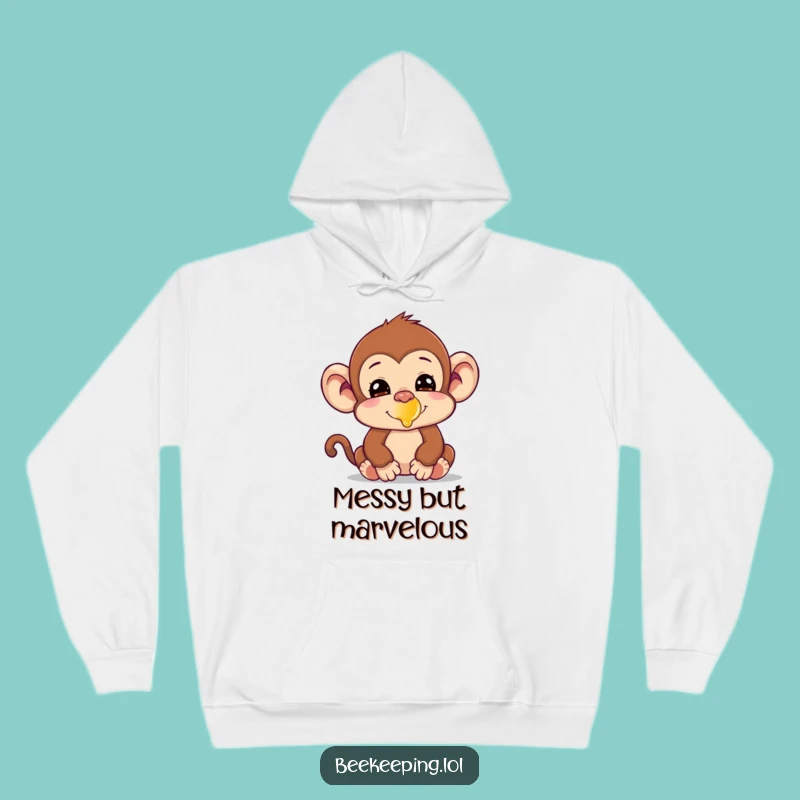 Funny Monkey Honey Nose Hoodie: Cozy Primate Apparel, Silly Snack Time, Warm Gift