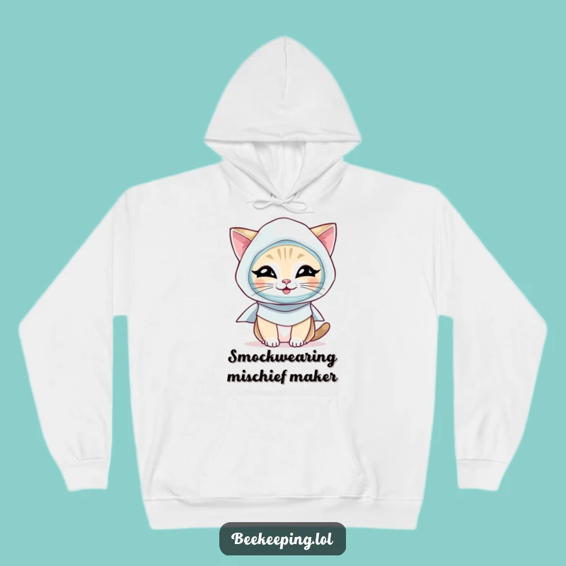 Funny Cat Beekeeper Hoodie: Cozy Giggling Cat in Veil Gift!