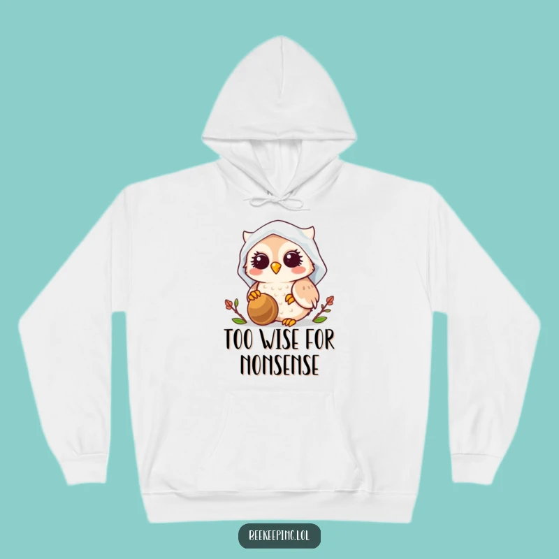 Cozy Funny Owl Beekeeper Hoodie: Warm Smiling Owl in Veil, Perfect Gift for Bee Lovers