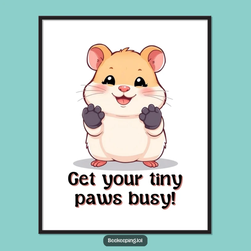 Free Printable Funny Hamster Wall Art: Ready for Work Hamster