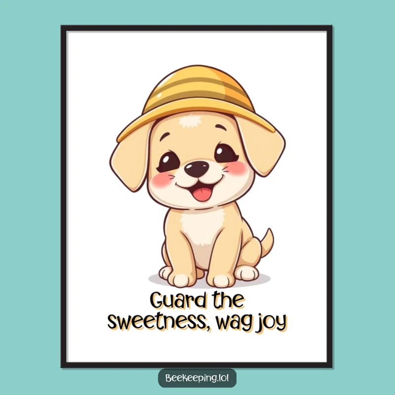 Funny Free Printable Wall Art: Giggling Puppy Beekeeper Decor Download!