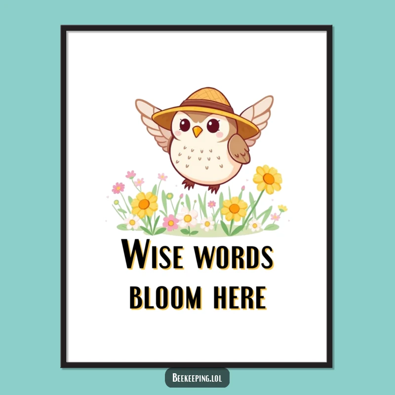 Free Printable Owl Art: Funny Flower Buzz Downloadable Decor for Whimsical Walls