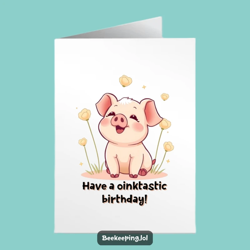 Free Printable Piglet Birthday Card - Funny Downloadable Gift for Joyful & Playful Celebrations