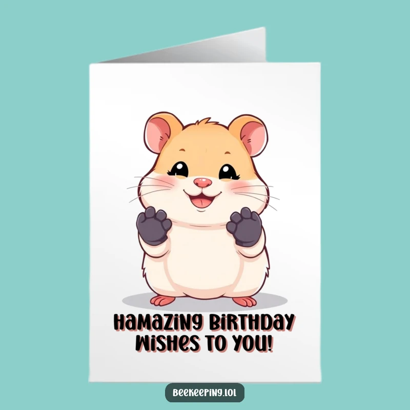 Free Printable Funny Hamster Birthday Card: Hardworking Hamster