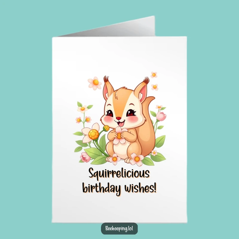 Free Printable Squirrel Birthday Card - Funny Downloadable Gift for Nature Lovers & Nutty Friends