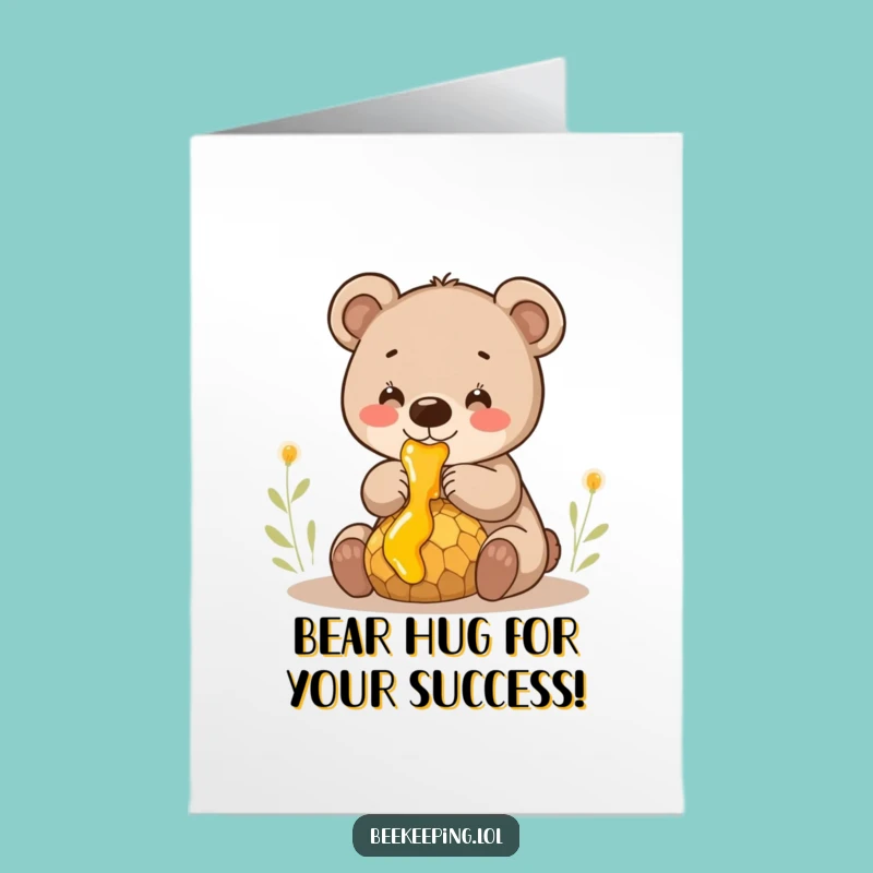 Free Printable Bear Cub Congratulations Card - Cute Downloadable Greeting for Sweet Wins