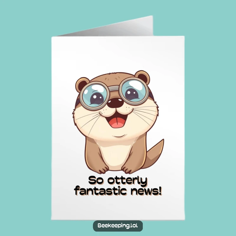 Free Printable Congratulations Card: Cheerful Otter Scientist - Funny Downloadable