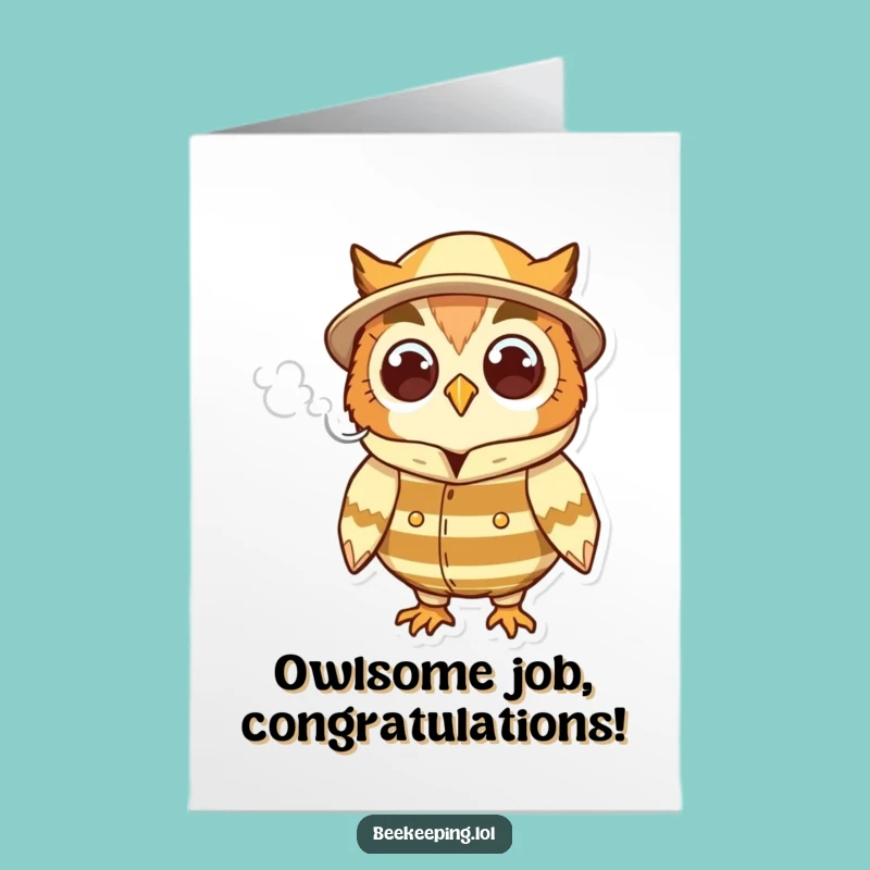 Free Printable Owl Congratulations Card - Funny Downloadable Greeting for Success