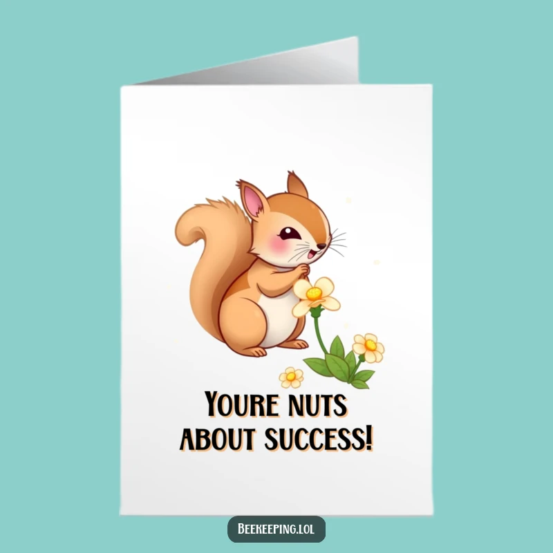 Free Printable Congrats Card: Squirrel Cheers Your Sweet Achievement!
