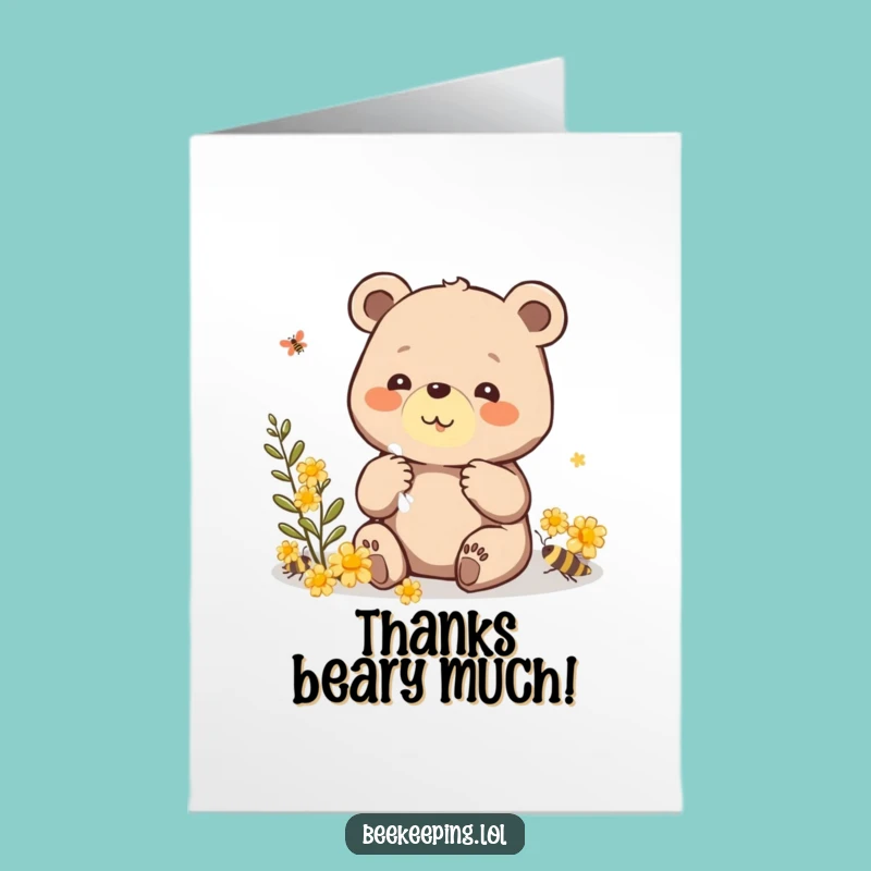 Free Printable Bear Thank You Card - Sweet Downloadable Gift for Gratitude
