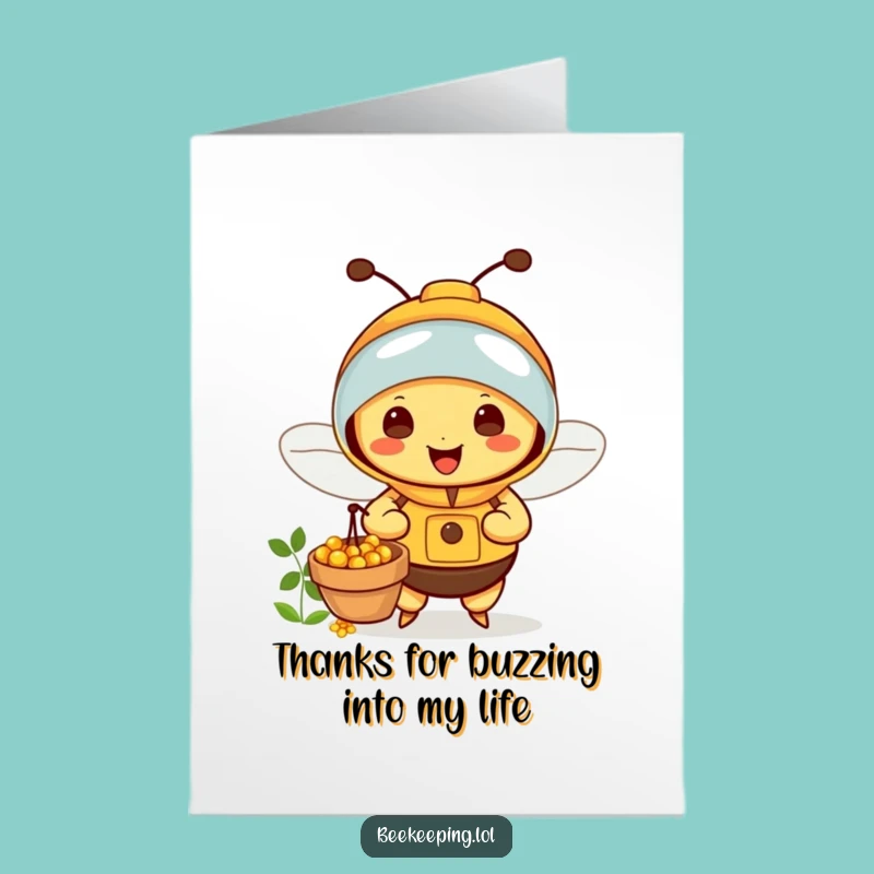 Free Printable Bee Beekeeper Thank You Card: Funny Honeycomb Downloadable Gift