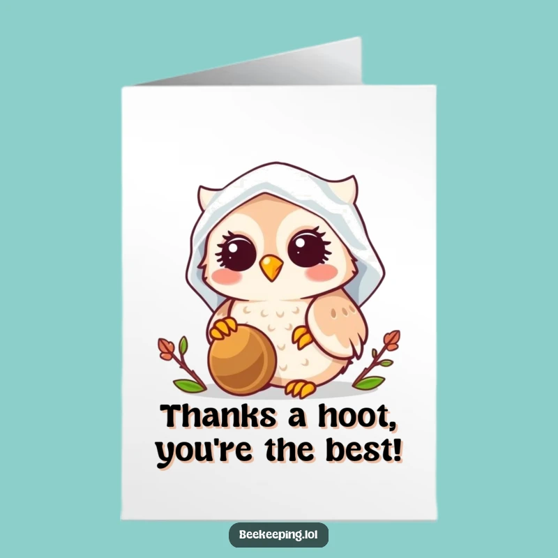 Free Printable Thank You Card: Owl Beekeeper Sends Sweet Gratitude!