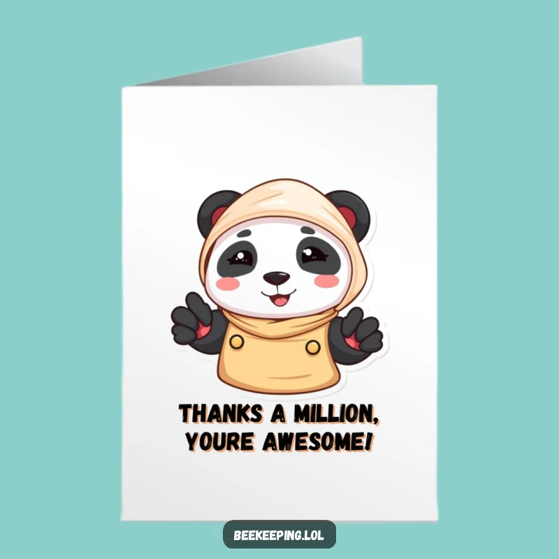 Free Printable Thank You Card: Panda Beekeeper, Humorous Downloadable Gratitude