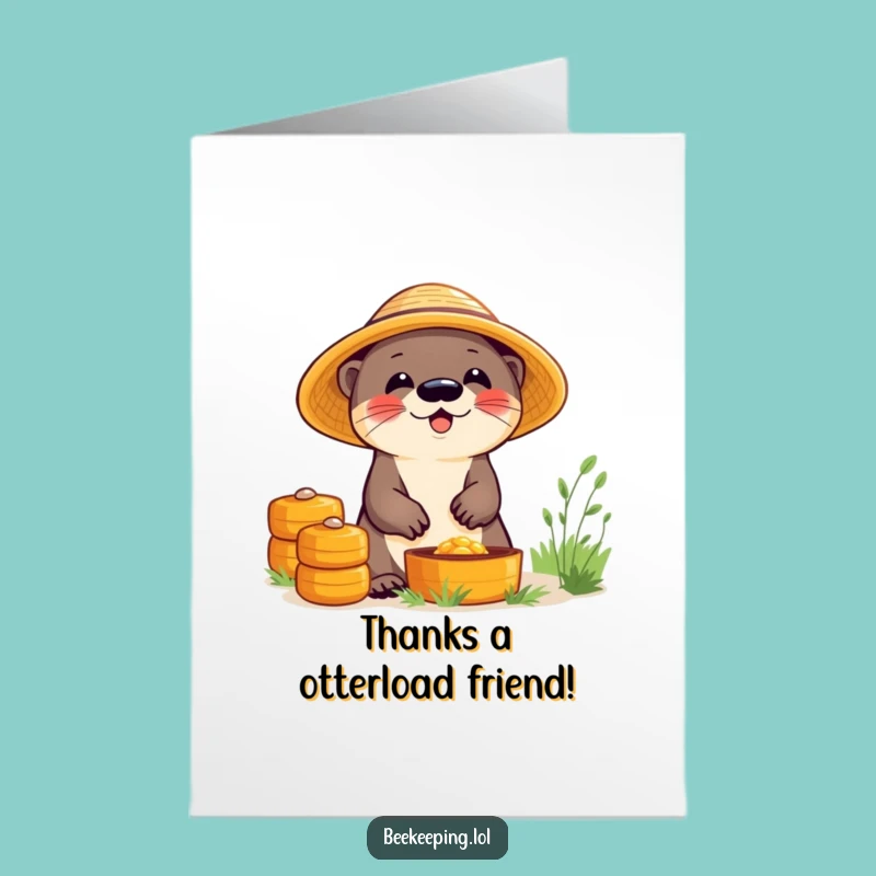 Free Printable Giggling Otter Thank You Card - Humorous Downloadable Gift for Sweet Gestures