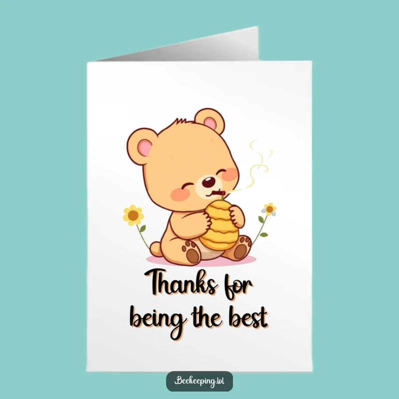 Free Printable Bear Cub Honey Thank You Card: Funny Smokey Downloadable Gift