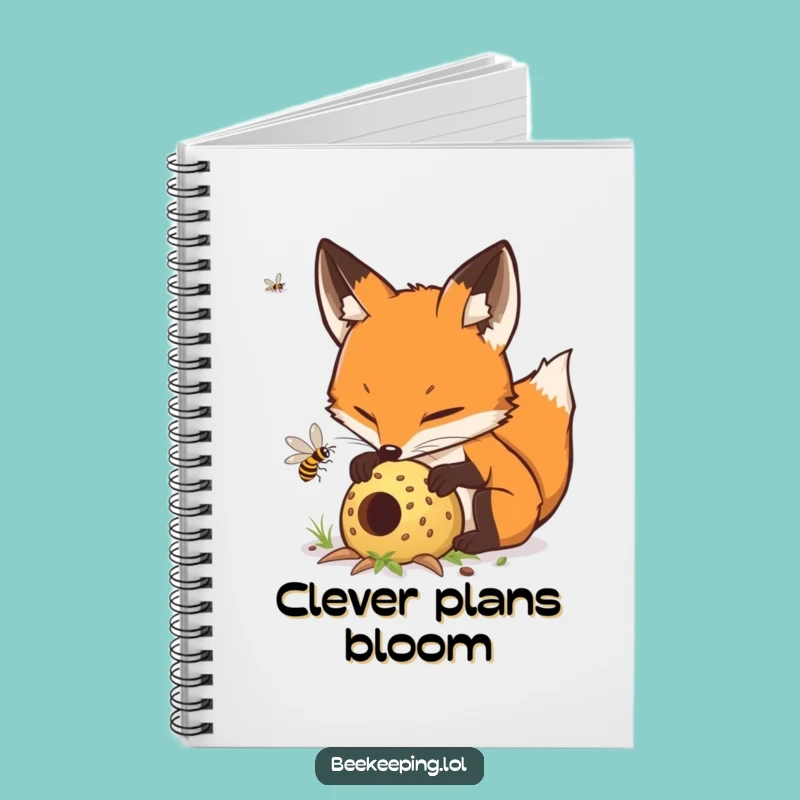 Funny Fox Beekeeper Notebook - Determined Hive Tending Journal, Perfect Humorous Gift