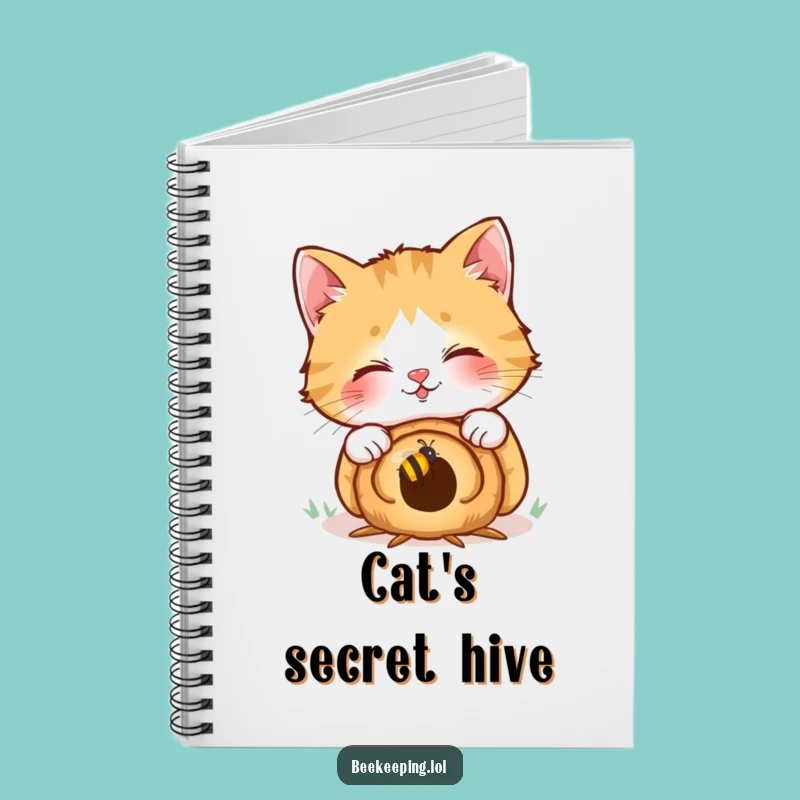 Funny Cat Notebook: Jot Down Ideas with Beehive Curiosity