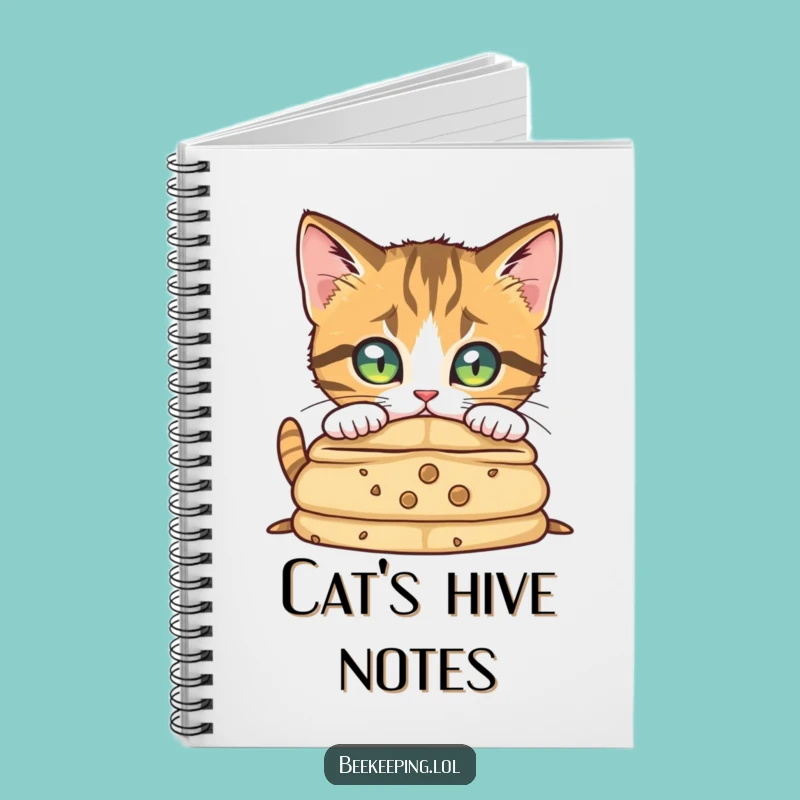 Funny Curious Cat Notebook - Jot Down Your Insights with Feline Focus