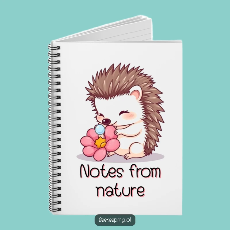 Funny Hedgehog Touching Dewdrop Notebook: Cute Nature Journal