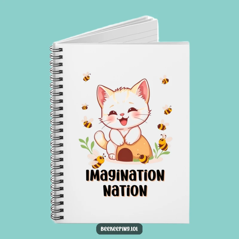 Funny Kitten Bee Notebook - Jot Down Playful Ideas, Perfect Gift
