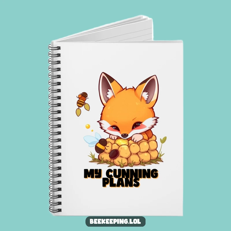 Funny Notebook: Curious Fox Beehive - Explorer Journal Gift