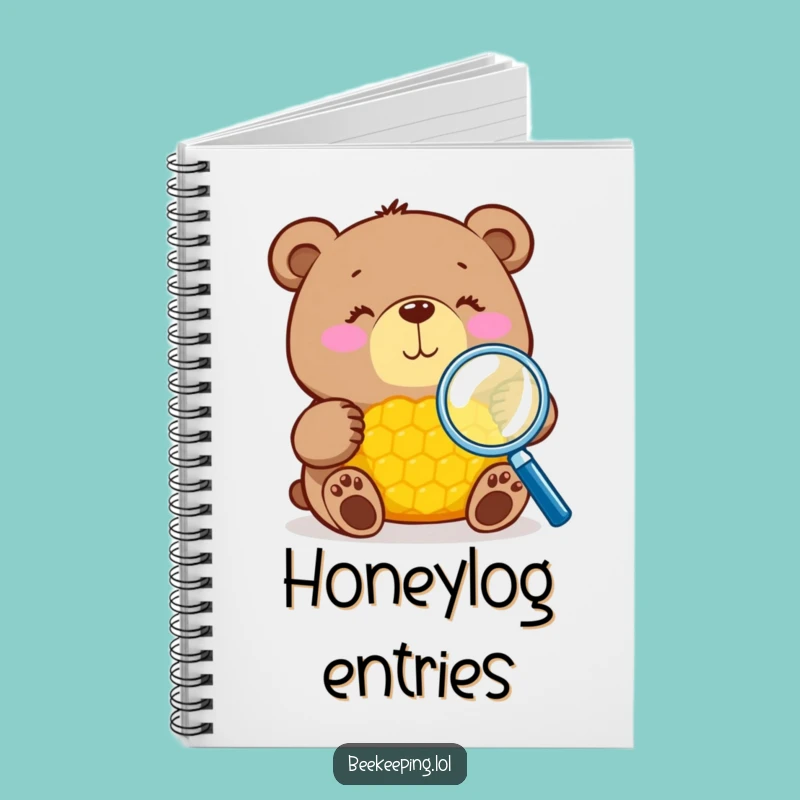 Funny Bear Honeycomb Notebook: Jot Down Ideas with a Grin