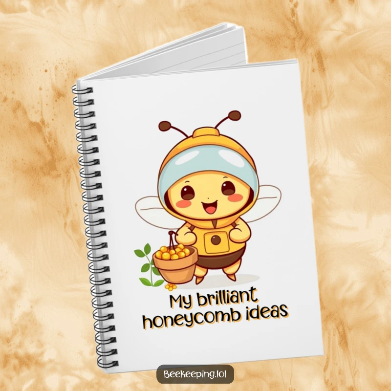 Funny Bee Notebook: Happy beekeeper bee collecting nectar, ideal for jotting down thoughts with a touch of whimsy.