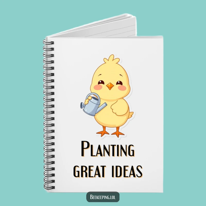 Funny Chick Gardener Notebook - Cheerful Bird Watering Plant Journal, Perfect Gift for Notes