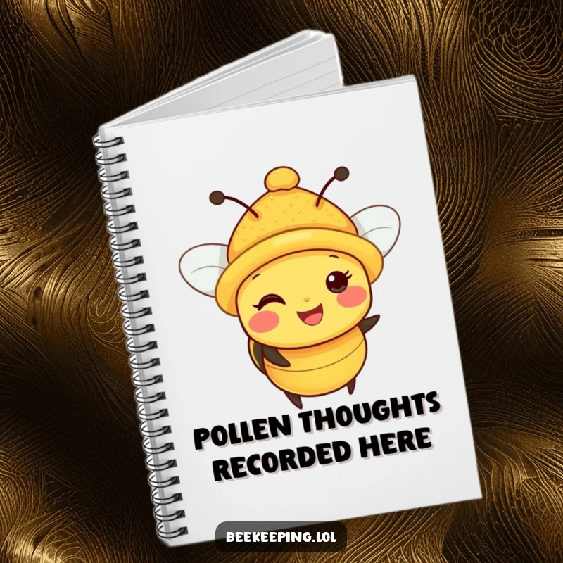 Funny Bee Notebook: A charming bee wearing a pollen-dusted hat, ready to inspire your notes and doodles.