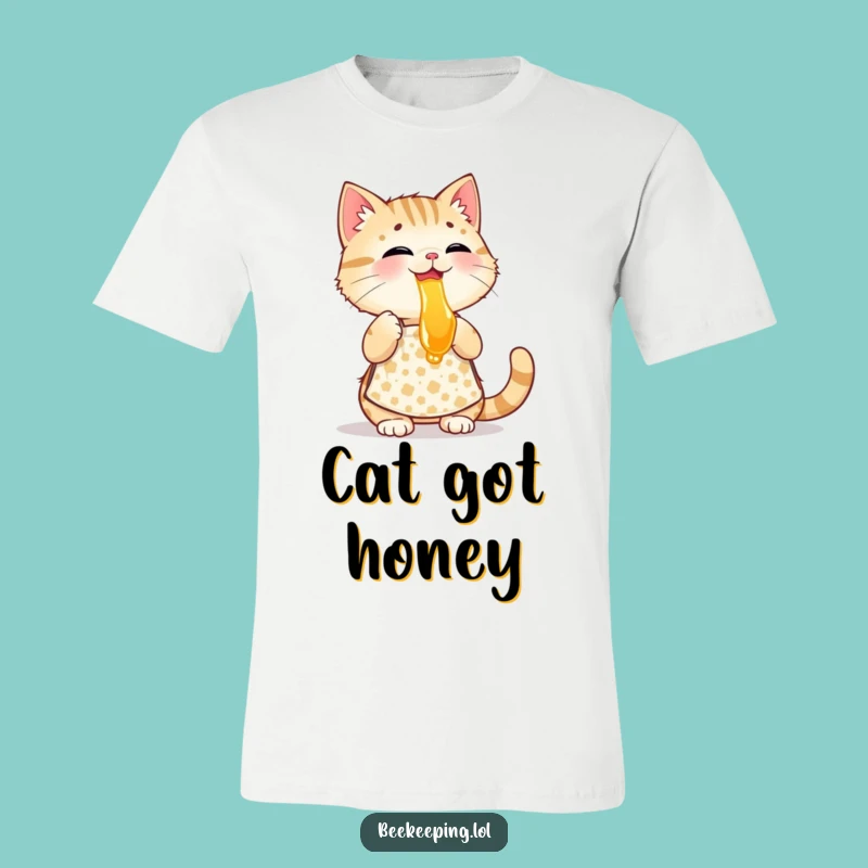Funny Cat Beekeeper T-Shirt - Playful Apron Honey Tasting Tee, Great Humorous Gift