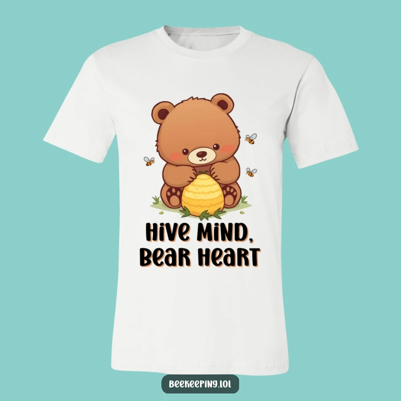 Funny Bear Hive T-Shirt: Determined Bear Tending a Buzzing Bee Gift!