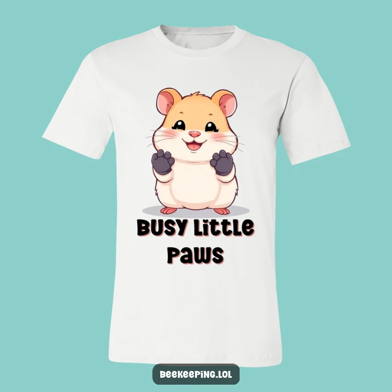 Funny Hamster Work T-Shirt - Humorous Tiny Gloves Tee, Gift Idea