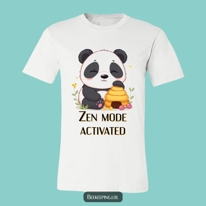 Funny Panda Beehive T-Shirt: Sleepy Cub Vibes for Comedic Style
