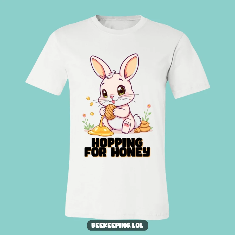 Funny T-Shirt: Bunny Collecting Honey - Wonder Graphic Tee Gift
