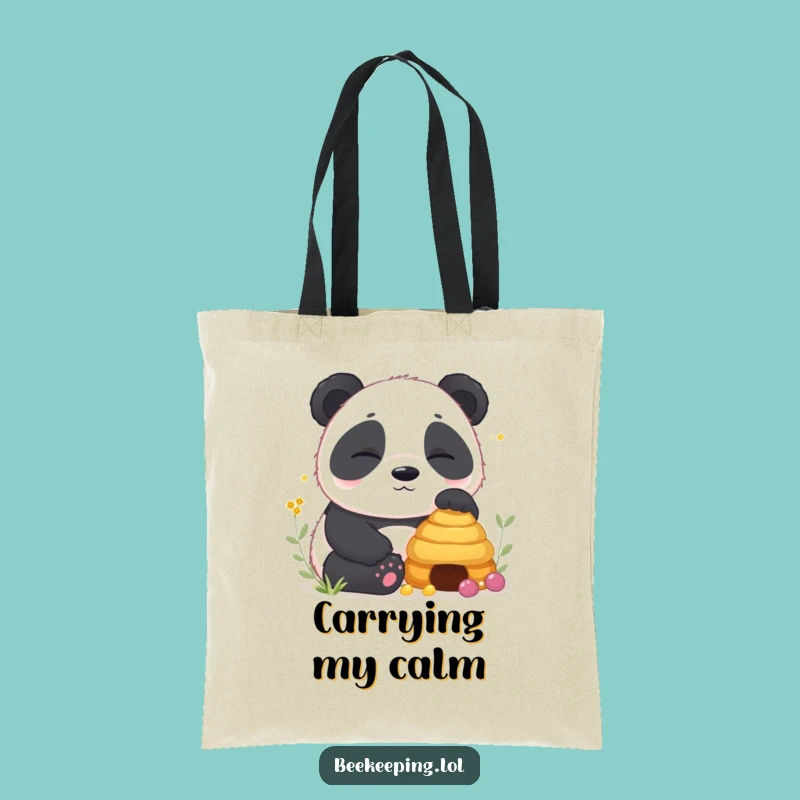 Funny Panda Beehive Tote Bag: Carry Your Calmness with Cute Critters
