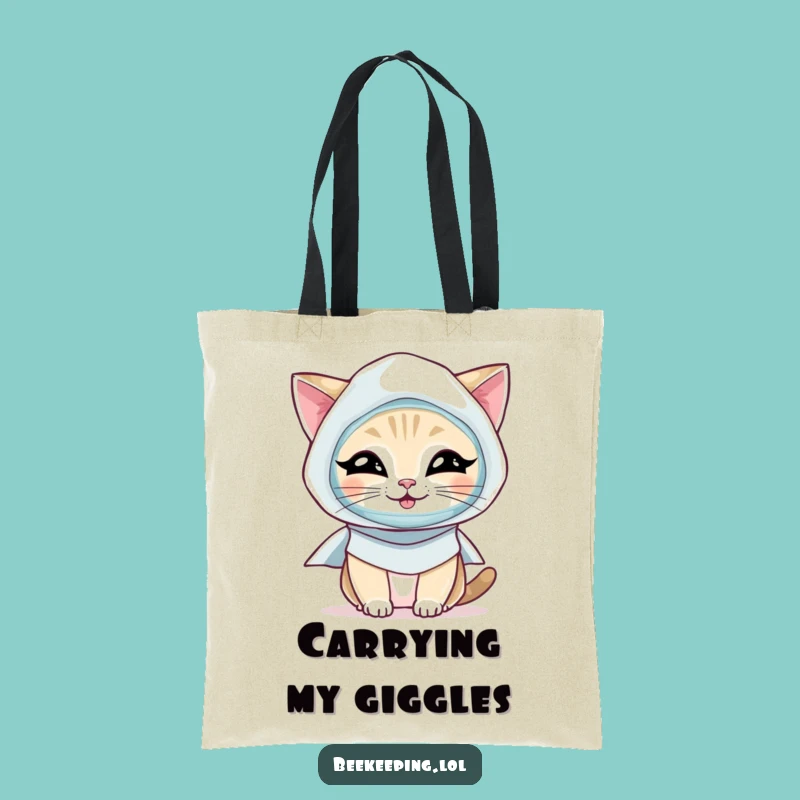 Funny Cat Beekeeper Tote Bag: Practical Giggling Cat Gift!