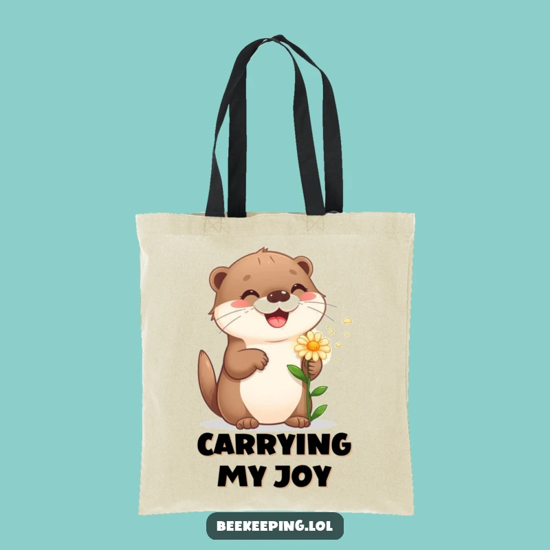 Funny Playful Otter Tote Bag - Carry Your Happiness with Cute Style
