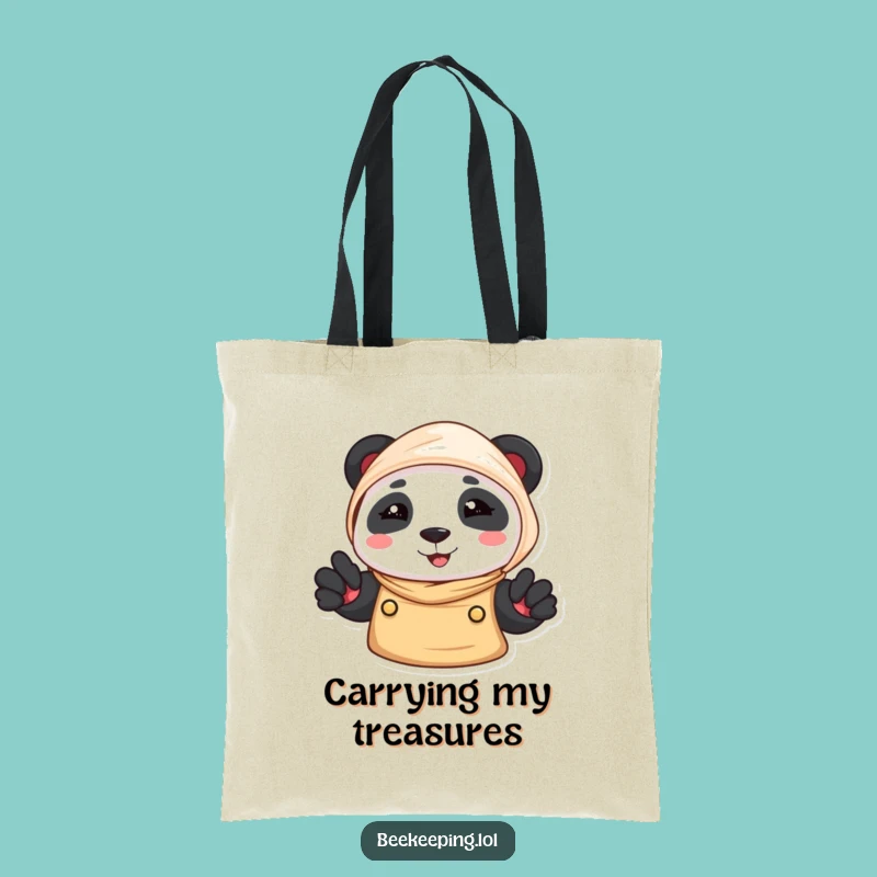 Funny Panda Beekeeper Tote Bag: Cute Bear Carry-All for Daily Errands