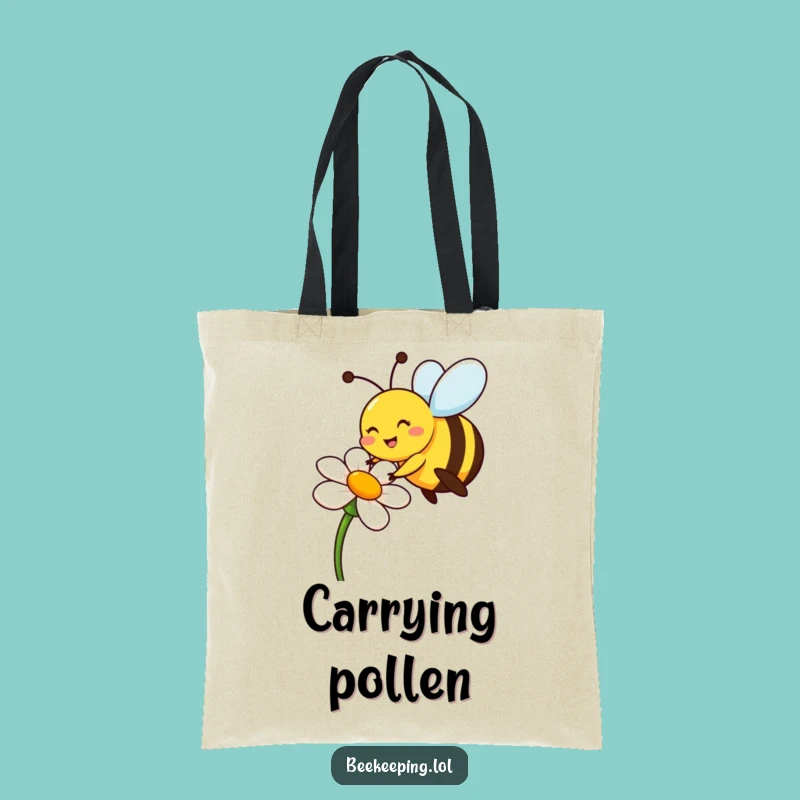 Funny Bee Flower Tote Bag - Carry Your Enthusiasm Everywhere!