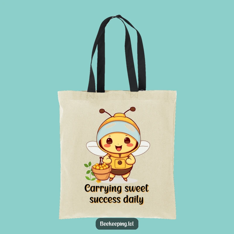 Funny Bee Beekeeper Tote Bag: Carry Your Essentials with This Happy Nectar Collector's Funny Gift!