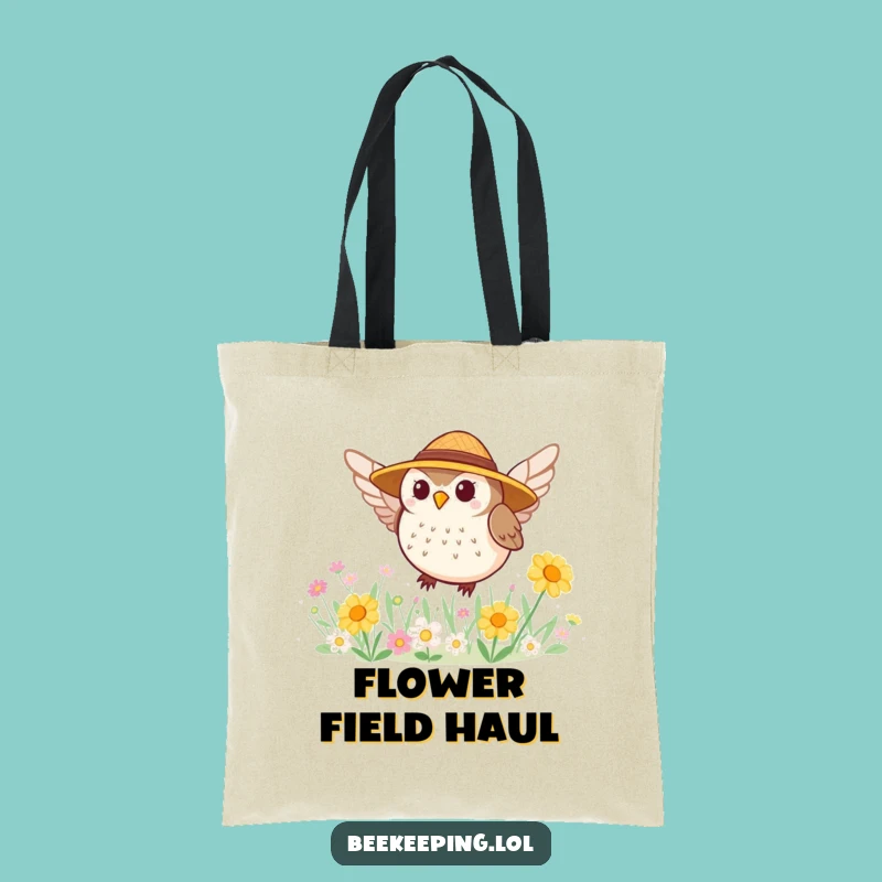 Funny Owl Gardener Tote Bag: Cute Round Owl Carryall for Humorous Outings