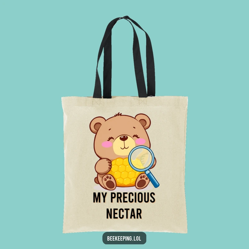 Funny Bear Honeycomb Tote Bag: Carry Your Essentials with a Smile