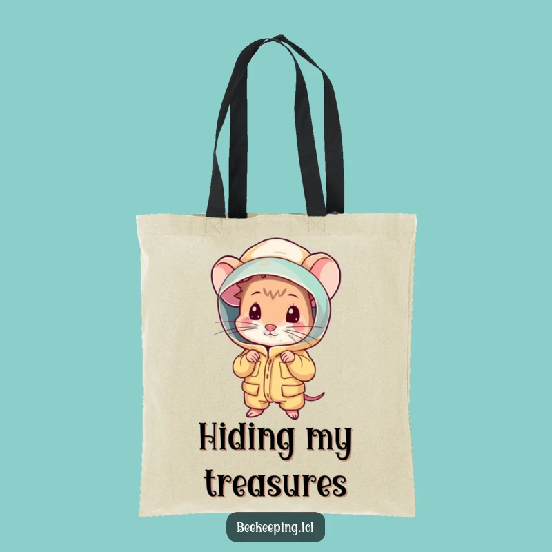 Funny Mouse Beekeeping Tote Bag: Cute Rodent Carry-all, Hilarious Accessory, Perfect Gift