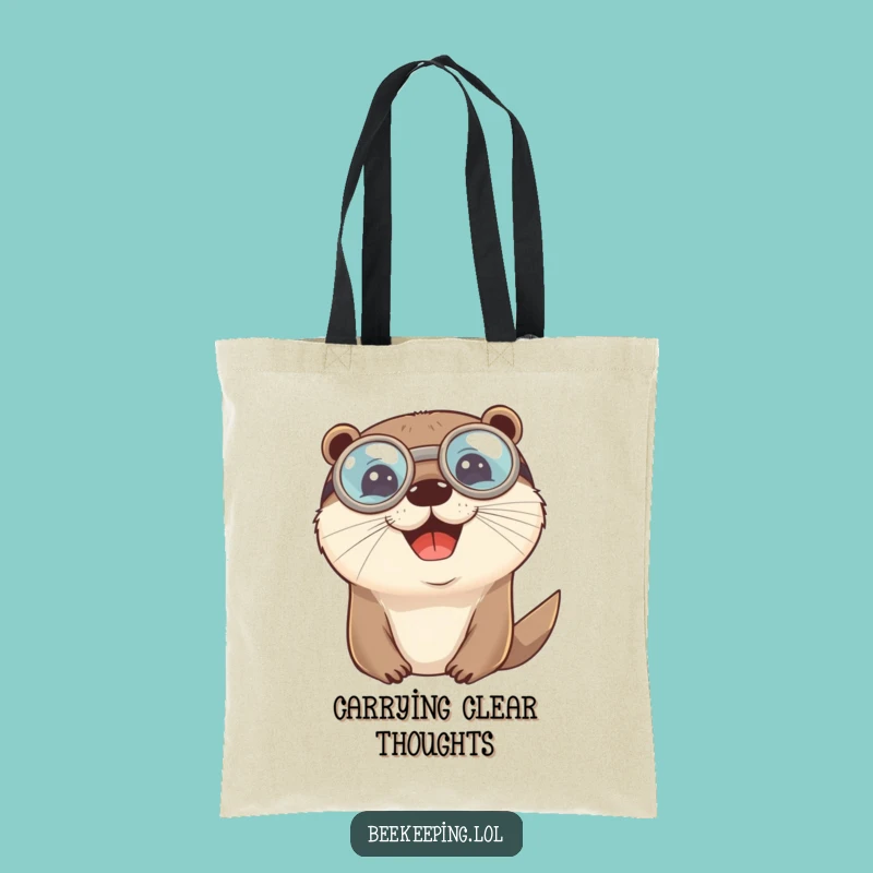 Funny Otter Goggles Tote Bag: Cheerful Sea Creature Carry-all, Hilarious Accessory