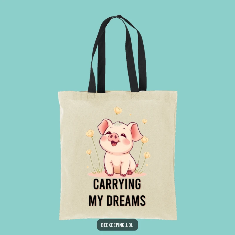 Funny Piglet Seed Tote Bag: Delighted Piglet Carryall, Practical Funny Gift